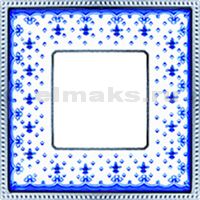 FD01471AZCB Рамка на 1 пост, гор/верт. BELLE EPOQUE Porcelan. цвет Blue Lys-Bright Chrome