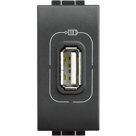 L4285C LivingLight Зарядка USB для мобильных устройств, размер 1 модуль, 750мА, цвет антрацит