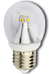 220В E27 4000K Лампа светодиодная Ecola, прозрачный шар искристая точка, 3,4Вт, 79*45 