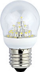 220В E27 2.1Вт 4000K Лампа светодиодная Ecola globe, прозрачный шар искристая елка  