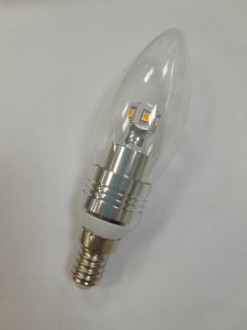 220-240В Е27 2,5Вт 3000К Silver Лампа светодиодная свеча KOSOOM